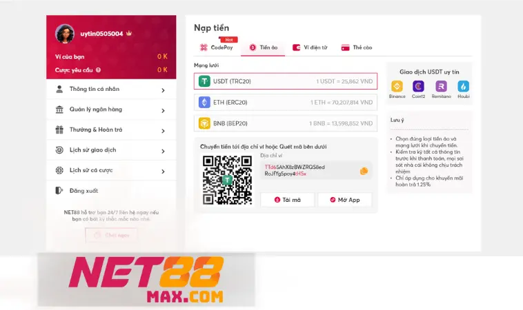 Nạp tiền Net88 lâu lên điểm phải làm sao?